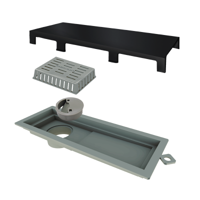 Ralo Linear 2922 Elleve Tiny PVC 25cm Acabamento. Inox Black Matte Ralo Linear 2922 Elleve Tiny PVC 25cm Acabamento. Inox Black Matte