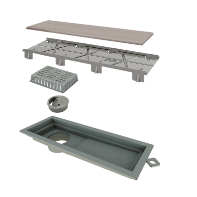 Ralo Linear 2930 Elleve Tiny PVC 25cm Acabamento. Inox Oculto