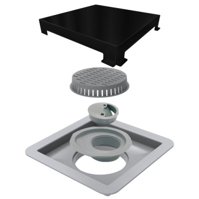 Ralo Linear 4243 Elleve Square Tampa Black Matte 15x15cm