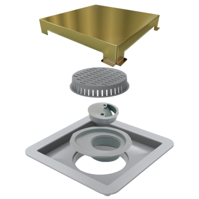 Ralo Linear 4244 Elleve Square Tampa Gold 15x15cm Ralo Linear 4244 Elleve Square Tampa Gold 15x15cm