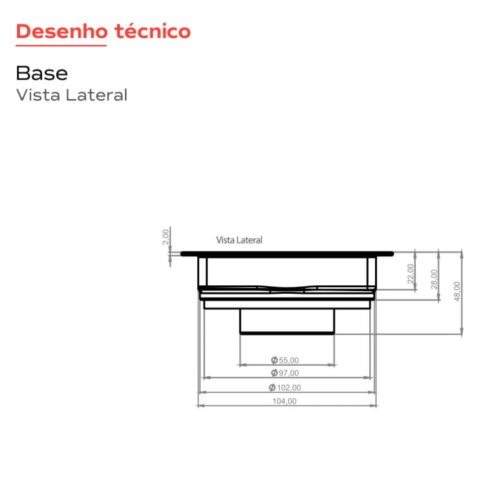 Ralo Linear 7343 Oculto 10 cm x 10 cm Square Ralo Linear 7343 Oculto 10 cm x 10 cm Square