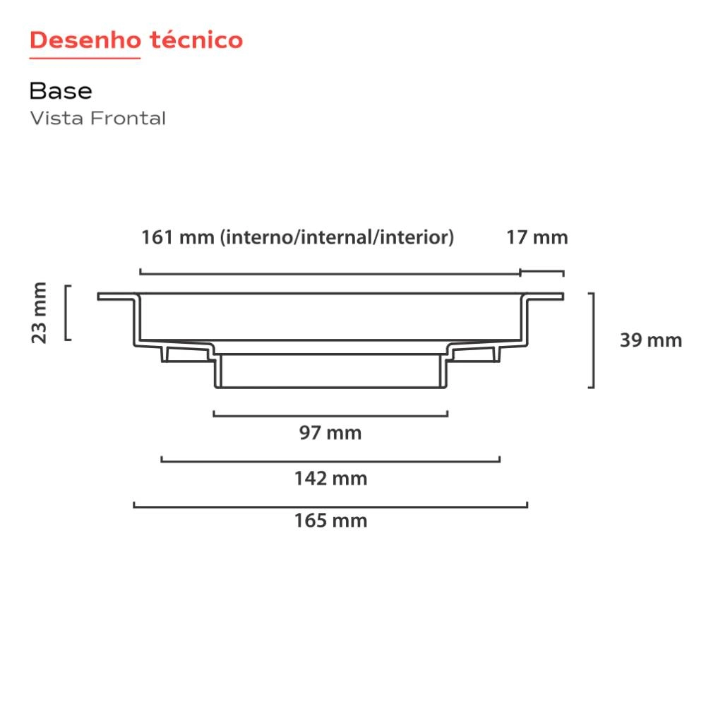Ralo Quadrado 15cm x15cm Oculto 4665 NOVII  Ralo Linear