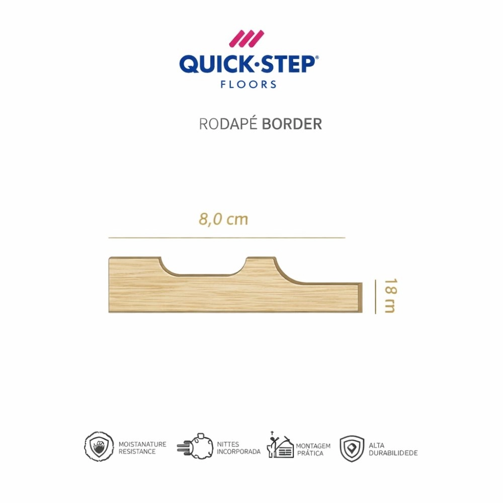 Rodapé Smart Quick Step Carvalho Congelado Bege