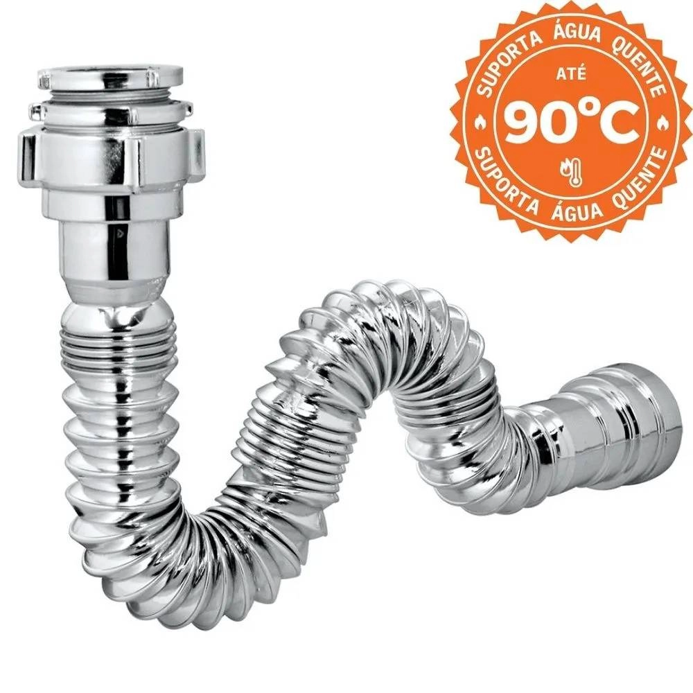 Sifão Astra Sanfonado Universal SSUM2 Cromado Sifão Astra Sanfonado Universal SSUM2 Cromado