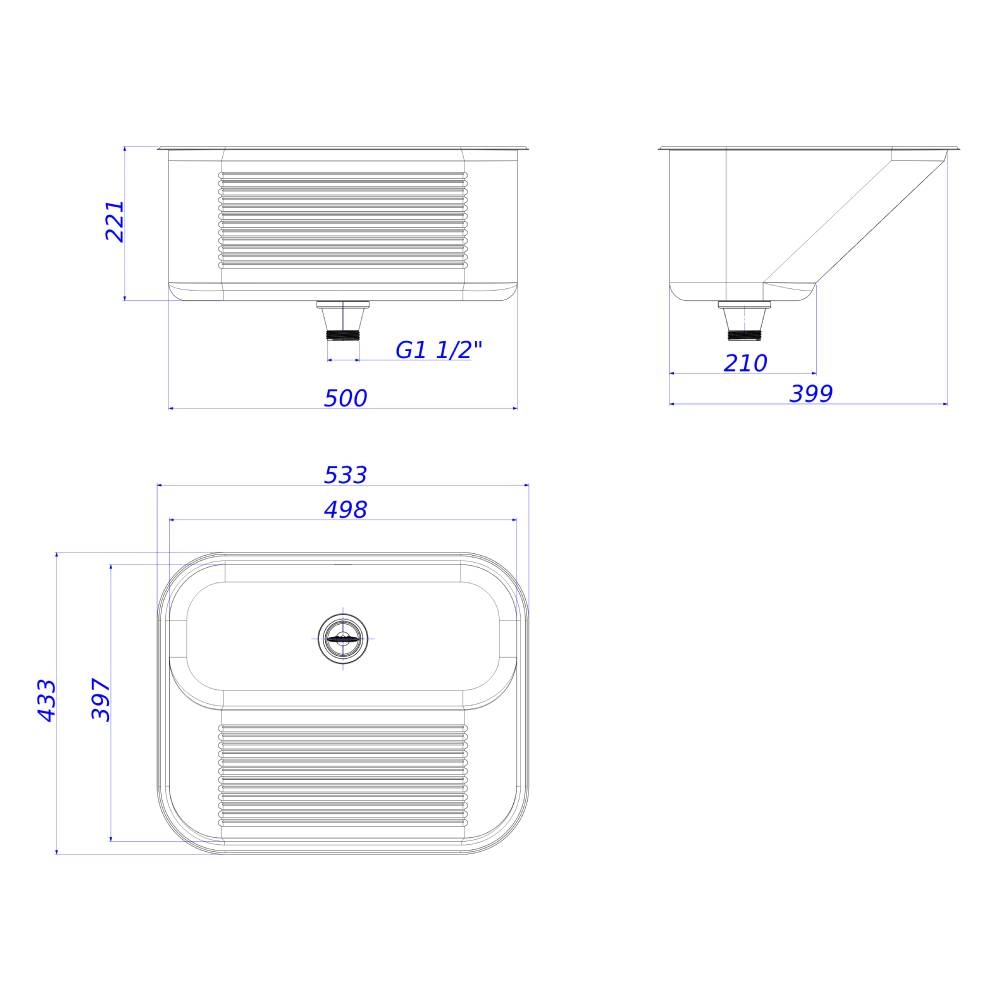 Tanque 50x40 Inox Facile Deca 690.50.INX