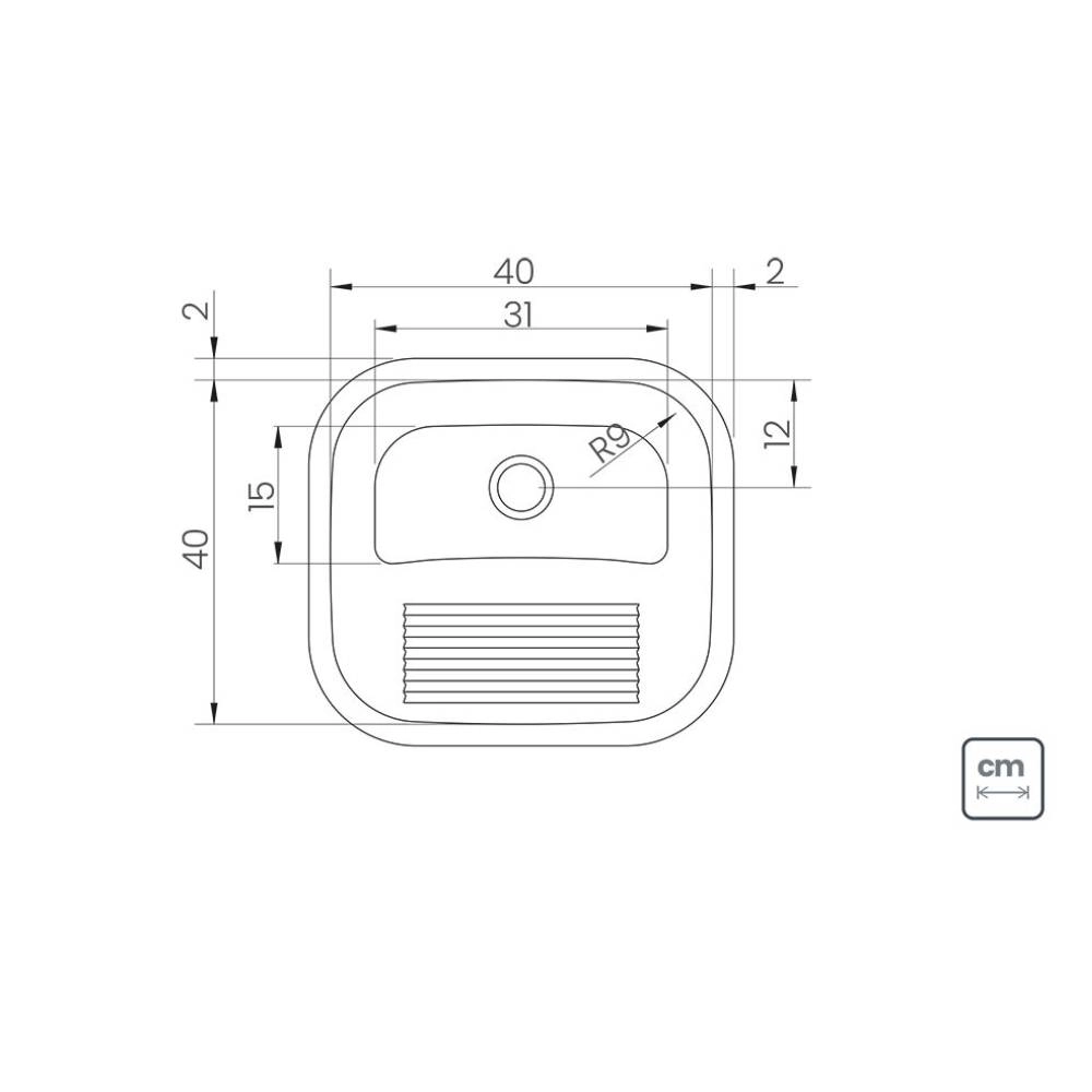 Tanque de Encaixe Tramontina Hera Compact 25L em Aço Inox Escovado 40x40 cm
