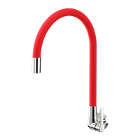 Torneira Bica Alta de Parede para Cozinha Galiflex Cromado/Vermelho Docol 90009674079