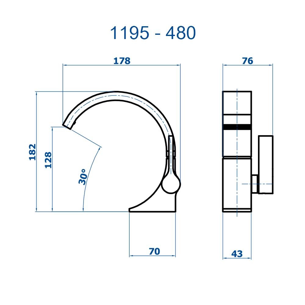Torneira de Mesa Elo Fani Bica Alta 1195 C480 Torneira de Mesa Elo Fani Bica Alta 1195 C480