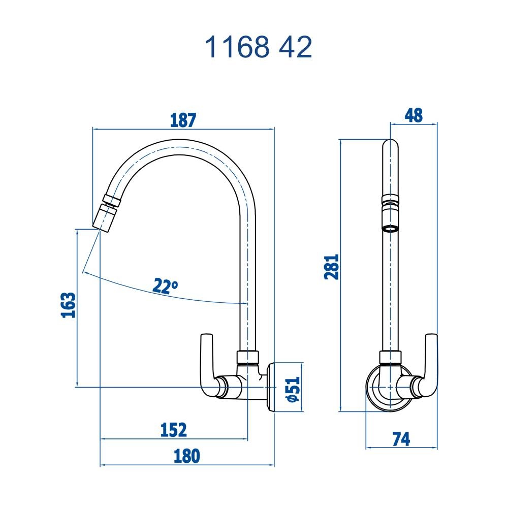 Torneira de Parede Iris Fani 1168 C42