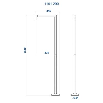 Torneira de Piso Bica Reta Lavatório Vik Fani 1191 BK290