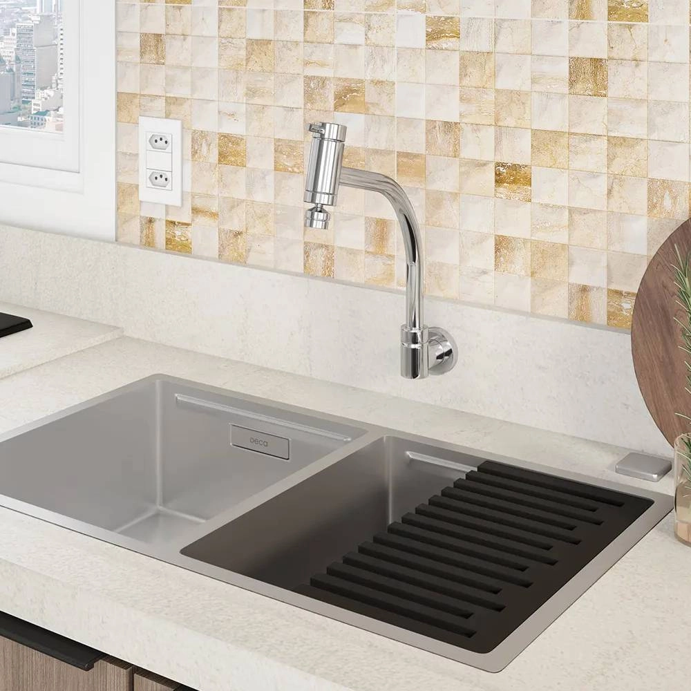 Torneira Deca de Parede Bica Móvel para Cozinha Link Cromado 1168C.LNK