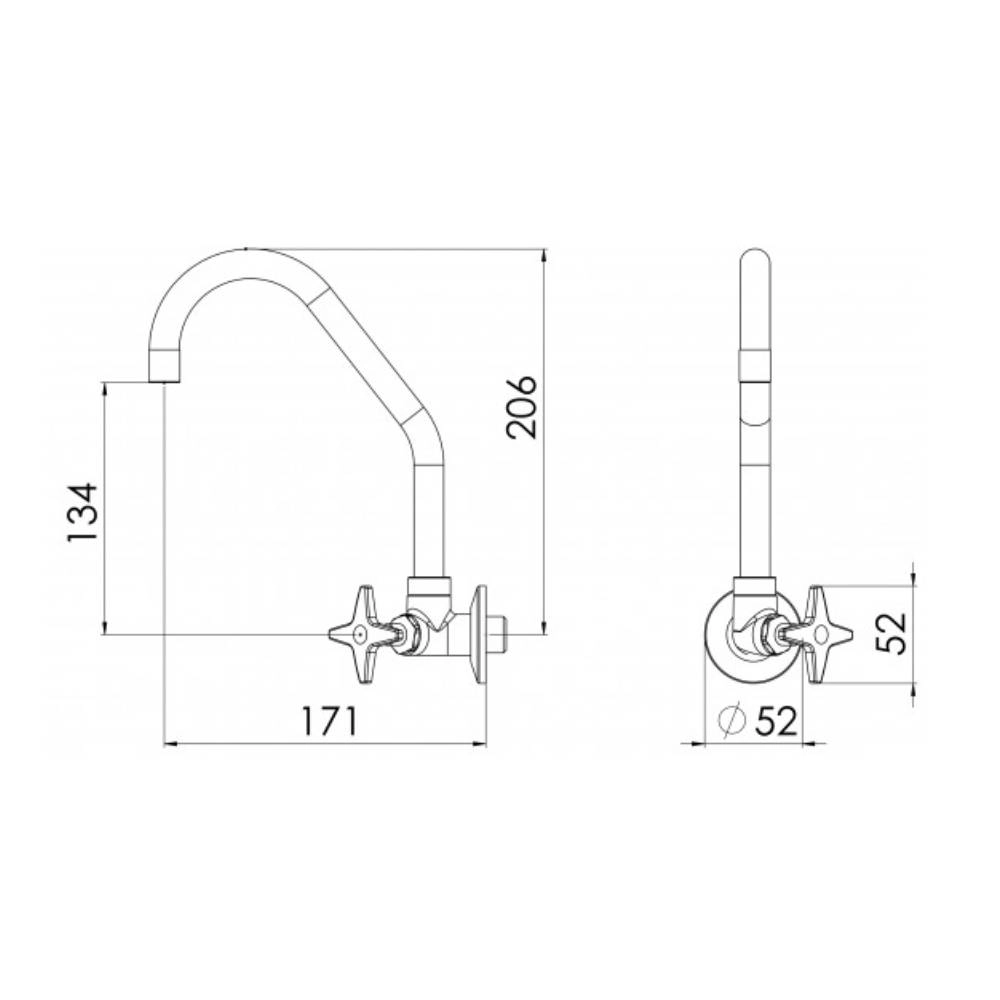 Torneira Esteves 1168 C23 Cozinha Parede Eco VTP123CWB