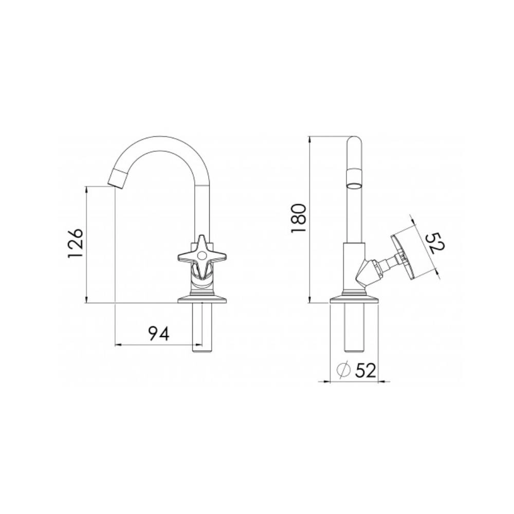 Torneira Esteves Banheiro Mesa Bica Alta 1198 C23 VTL123CWB Torneira Esteves Banheiro Mesa Bica Alta 1198 C23 VTL123CWB