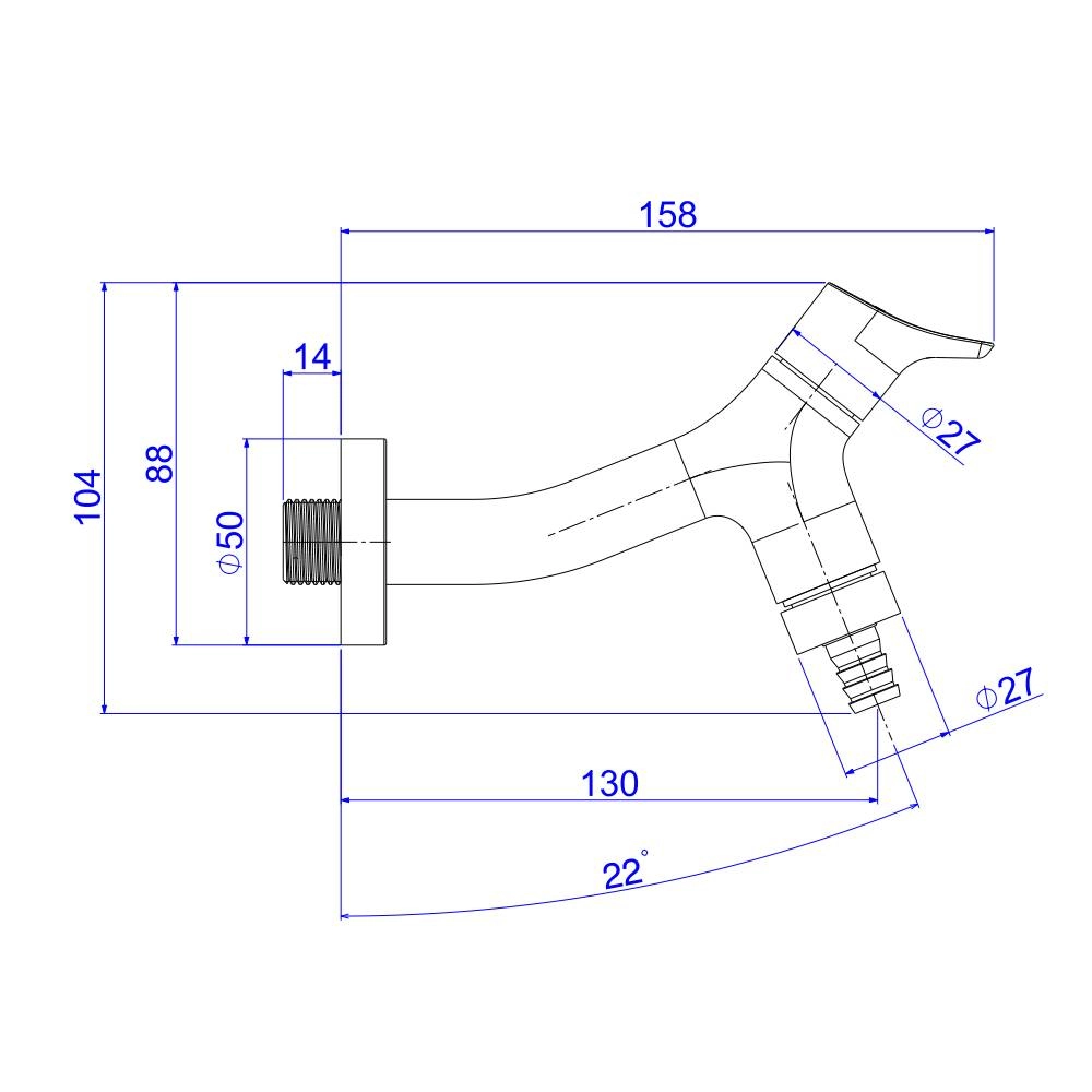 Torneira para Jardim e Tanque com Adaptador de Mangueira Cromado Gama Deca 1153.C13