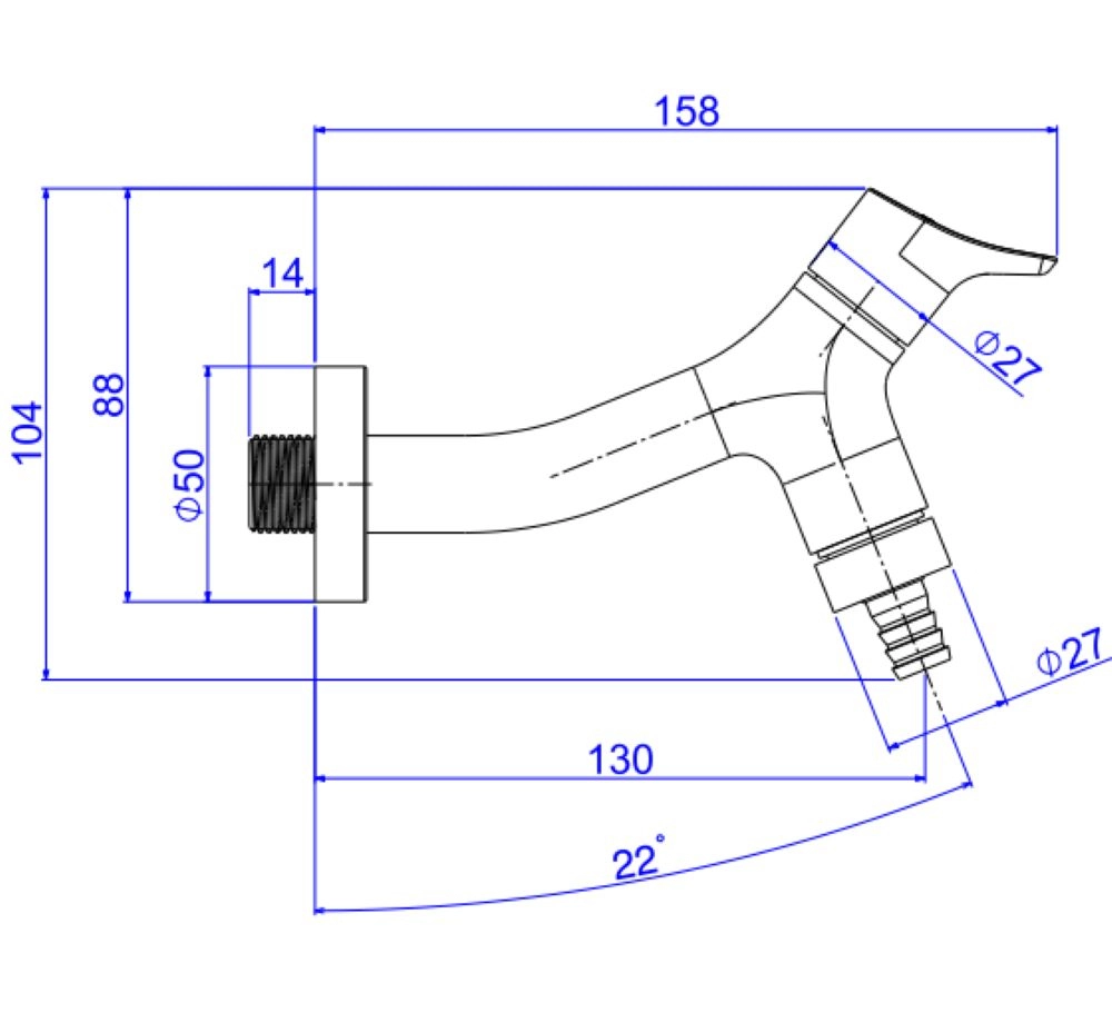 Torneira para Jardim e Tanque com Adaptador de Mangueira Deca Gama1178.C13