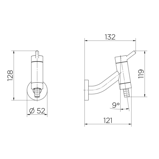 Torneira Docol para jardim/tanque de parede Lóggica cromado  01137806