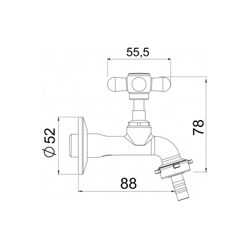 Torneira Uso Geral Jardim e Tanque 1153 Classic Plus C51 Cromado Esteves VTJ133CWG