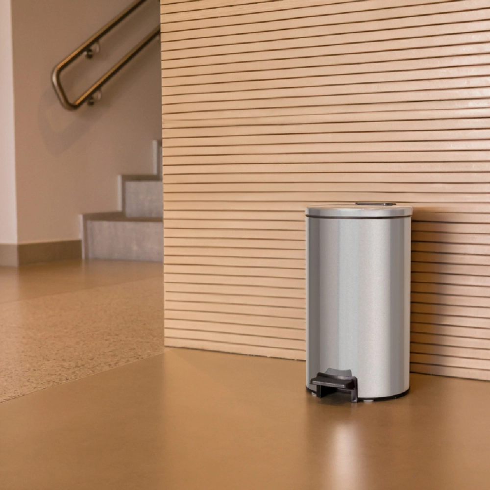 Tramontina Lixeira Loop em Aço Inox Polido e Balde Interno 5 litros