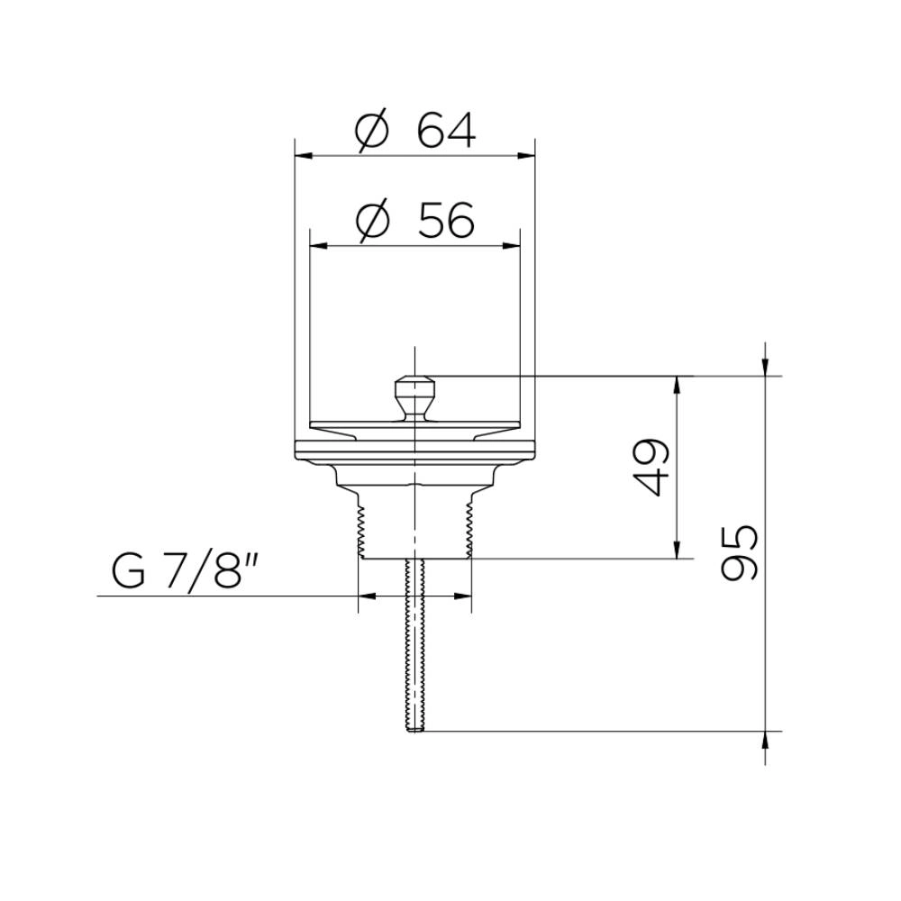 Válvula de saída d'água universal arte com tampa de metal Docol 00486306